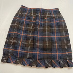 CAbi 742 Womens Chilly Chantilly Plaid Mini Skirt Size 6 Multicolor Fully Lined